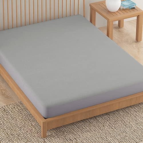 Terry Cotton Elastic Fitted Waterproof Bed Protector Sheet, Grey - HOKIPO | Har Ghar ka Humsafar