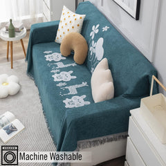 Thick, Soft and Pet Friendly Chenille Sofa Cover Throw, - HOKIPO | Har Ghar ka Humsafar