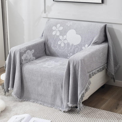 Thick, Soft and Pet Friendly Chenille Sofa Cover Throw, Grey Nature - HOKIPO | Har Ghar ka Humsafar