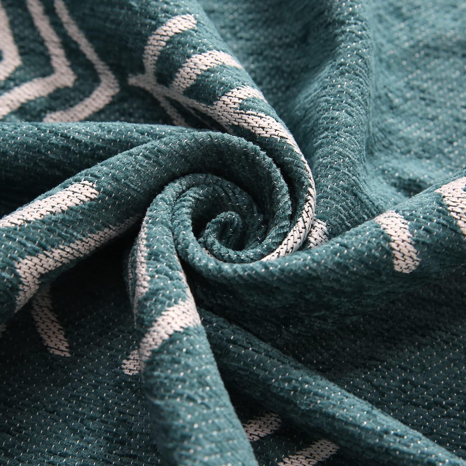 Thick, Soft and Pet Friendly Chenille Sofa Cover Throw, Teal Aztec - HOKIPO | Har Ghar ka Humsafar