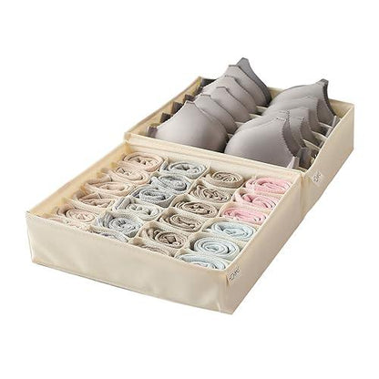 Undergarment Organizer for Wardrobe and Drawers, Beige - HOKIPO | Har Ghar ka Humsafar