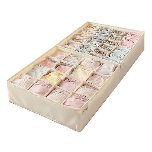 Undergarment Organizer for Wardrobe and Drawers, Beige - HOKIPO | Har Ghar ka Humsafar