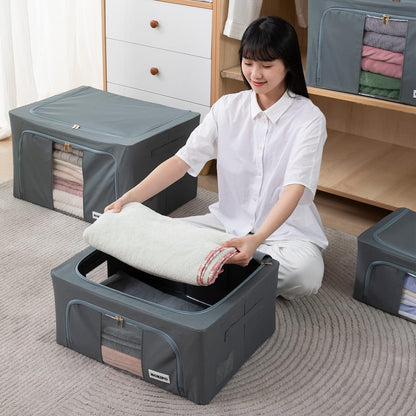 Grey Cloth Storage Box - HOKIPO | Har Ghar ka Humsafar