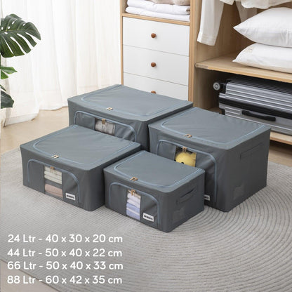 Grey Cloth Storage Box - HOKIPO | Har Ghar ka Humsafar