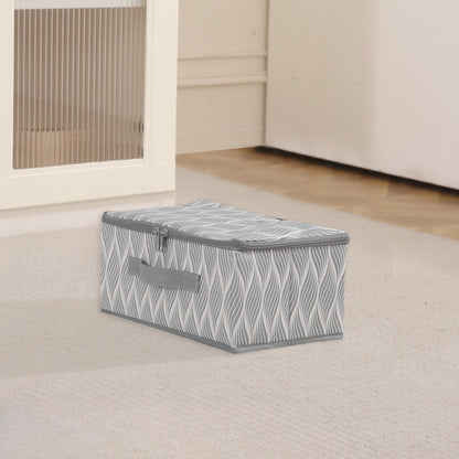 Foldable Clothes Organizer Box | Durable Non-Woven Storage with Zipper & Handle