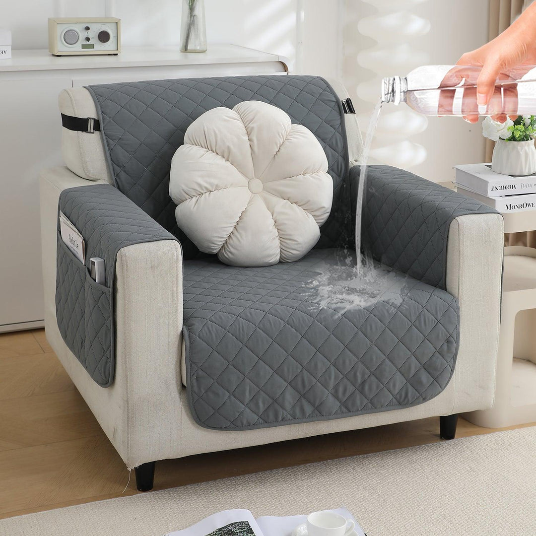 Dark Grey Colour Quilted Sofa Cover Set 1, 2, 3, seater