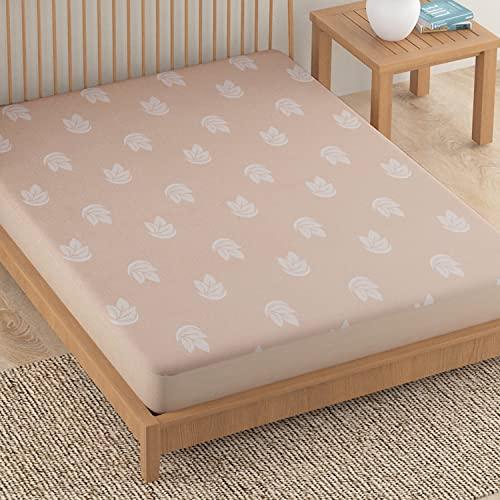 Woven Jacquard Elastic Fitted Waterproof Mattress Protector, Beige - HOKIPO | Har Ghar ka Humsafar